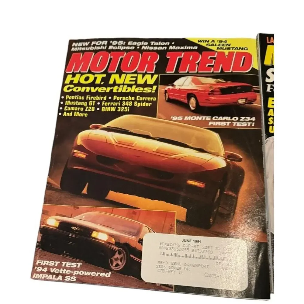 MOTOR TREND Magazines (9) 1994 1995 1996 Saleen Mustang Pontiac Ferrari Porsche‎